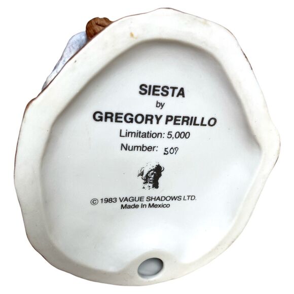 Gregory Perillo “Siesta” 1983 Figurine 4" Native American Vintage Sculpture - Picture 6 of 7